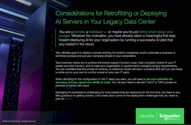 Considerations for Retrofitting or Deploying AI Servers in Your Legacy Data Center